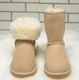 AUS U5825 – bottes hautes classiques pour femmes, bottes de neige douces et chaudes, bottes d'hiver en cuir, de haute qualité, 2022
