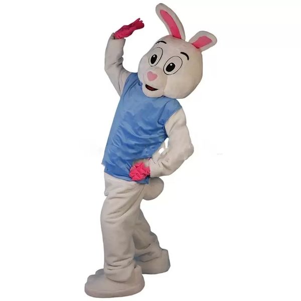 2022 Costume de mascotte de lapin Fursuit de haute qualité Halloween Noël Personnage de dessin animé Tenues Costume Dépliants publicitaires Vêtements Carnaval Unisexe Adultes Tenue