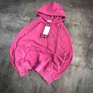 2022 Haute qualité nouvelle offre spéciale feu dragon fruit couleur sweat à capuche style d'automne version épaule lâche vent paresseux rose rouge qualité Qingdao KH38