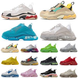 2022 Hoge Kwaliteit Triple S Mannen Dames Designer Casual Dad Schoenen Vintage Platform Crystal Bottom Sneakers Zwart Parijs 17FW Witte Luxe Tennis Trainers Maat 36-45