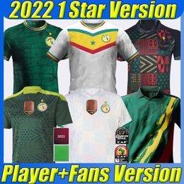 2022 Home 1 Star Sénégal Soccer Jerseys 2021 Champions National Mane Koulibaly Gueye Kouyate Sarr Maillot de Football Shirt 2002 Retro