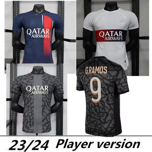 spelersversie 2023 2024 maillot de foot MBAPPE voetbalshirts KOLO MUANI O.Dembele ASENSIO HAKIMI Ugarte voetbalshirt 23 24 hommes enfants HEREN LEE KANG IN derde weg