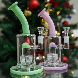 Narguilés colorés Bongs en verre Plate-forme pétrolière Dôme Perc Splash Guard Dab Rigs Insérer Bridcage Perc Pipe à eau avec bol DHL20091