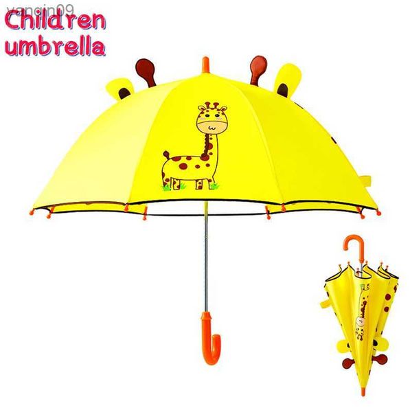 2022 envío gratis niños calientes transparente paraguas largo para niños niñas dibujos animados dinosaurio unicornio paraguas bebé sombrilla paraguas L230626