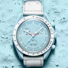 2022 Hot fashion waterdicht paar maan horloge heren en dames top chronograaf quartz horloge drie-pins hoogwaardige klokken multifunctioneel