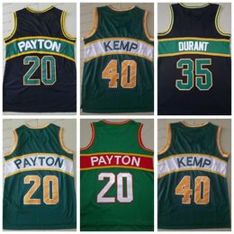Retro Shawn 40 Kemp Baloncesto Jersey Gary 11 Payton Retroceso Verde Rojo Cosido Mens Vintage Jerseys