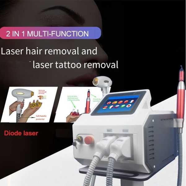 Máquina de belleza multifuncional 2 en 1, depilación láser de diodo de alta calidad, eliminación de tatuajes, picosegundo, superventas, 2024