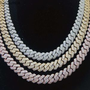 2022 Hot verkopende fijne sieraden 10 mm breedte Sier VVS Moissanite Iced Out Cuban Link Chain Necklace