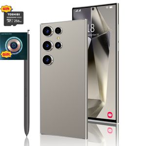 2024 Vente à chaud Smart Phone S24 Ultra 5G 7.3 INCELL VRAI BIEU SIGNE 12 Go 512 Go 7300mAh 3D Couvercle arrière en verre dégradé électrolité 3D