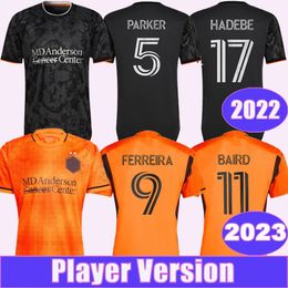 2023 Houston Dynamo FC PICAULT Spelerversie Voetbalshirts heren ARKER RODRIGUEZ SEBAS BAIRD HADEBE Thuis Oranje Uit Zwart Voetbalshirt Korte mouw Uniformen