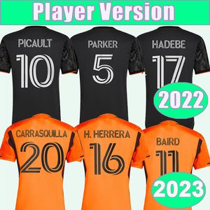 2023 Houston Dynamo FC Player Version Mens Soccer Jerseys Picault Parker Rodriguez Sebas Baird Hadebe Accueil Orange Chemise de football à manches courtes Uniformes