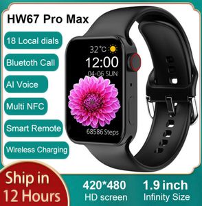 2022 HW67 Pro Max Smart Watch Series 7 19 pouces 420480 128 Mo NFC Bluetooth Call Ai Voice Fitness Tracker Bracelet SmartWatc5144230