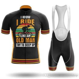 2022 eu ando como um homem velho bicicleta camisa de ciclismo mtb mountain bike roupas dos homens conjunto curto ropa ciclismo roupas maillot 252h