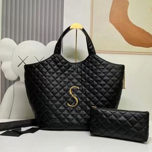 2022 Icare Maxi Designer Véritable Cuir Big Logo Sacs fourre-tout Sacs à main de luxe Femmes Shopping Sac à main Sac à main Femmes Black Totes Sac Y9B4 #