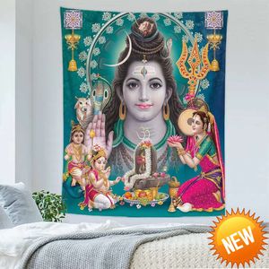 2022 Indiase God Thailand Religie Shiva Ganesha Parvati Boeddhisme Meditatie Matten Tapijt Mandala Hippe Tapijt Muur Opknoping Home Decoratie