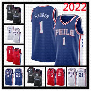 2022 James 1 Harden Joel 21 Embiid Camisetas de baloncesto Throwback Vintage Jersey Allen 3 Iverson Julius 6 Erving Philadelphia''76ers''Adult 88555