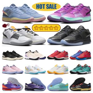 Ja 1 Zapatos de baloncesto Morant Día uno Cobalto Bliss Rosa suave Medianoche Luz Humo Gris Scratch Navidad Guayaba Hielo Sin humo Combustible Hambre Trivia EYBL Zapatillas de deporte para mujer