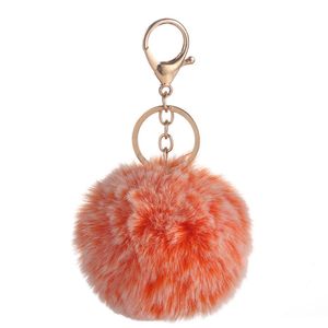 2022 Sleutelhanger Party Gunst Zwart en Wit Crème Kleur Pluche Ball Diameter 8 cm Geverfd Tip Imiteren REX Rabbit Toy-accessoires