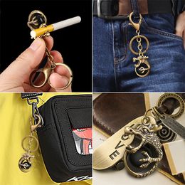 2022 Keychain -ring Sigarettenhouder Fashion Creative Pure Copper Holding Bead Smoking Clip Tobacco Holder