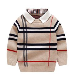 2022 Kids designer fashion vest trui geruit gebreid katoenen trui kinderen bedrukte truien jumper wolmengsels jongens meisjes clo9214492