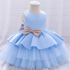 2022 enfants filles robes bébé princesse robe de bal enfant en bas âge filles fête d'anniversaire robe de baptême enfants Sequin Bow robe