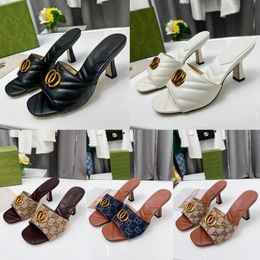 2022 Dames Hoge Hak Sandalen Klassieke Mode Ontwerper Zomer Elegante Rijpe Vrouwen Slippers Maat 35-43