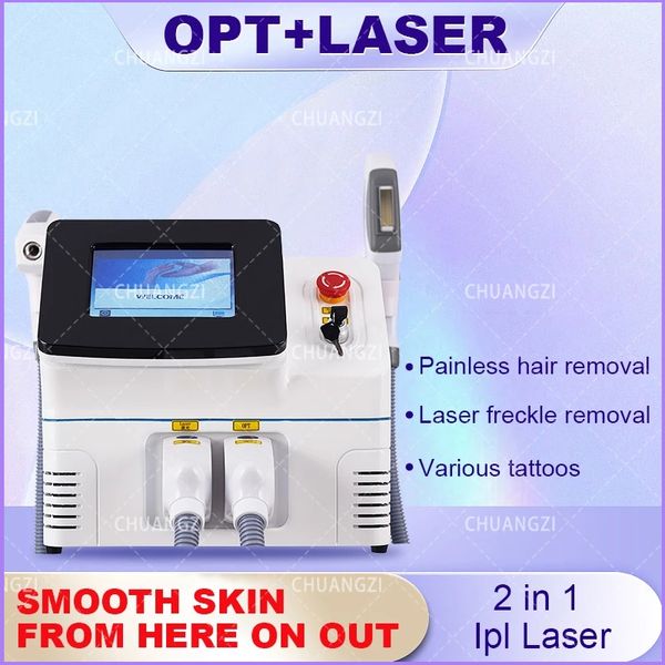 2023 Nouveau Laser 2 en 1 IPL OPT Elight ND-YAG Épilation Machine Détatouage Indolore Permanent Sécurité Non Invasive Salon Privé