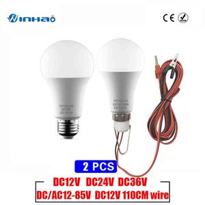 2022 LED Lamp DC12V Portable Led Bulb 3W 6W 9W 12W 15W 24V 36V 48V cold/warm white Outdoor Camp Tent Night Fishing Hanging Light H220428