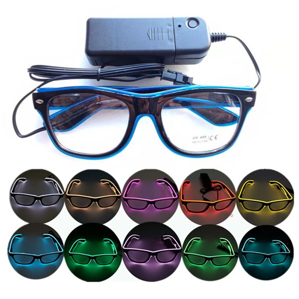2022 LED Rave jouet LED lunettes obturateur spécial éclairer Monochrome lueur nuances lunettes pour fête noël C24