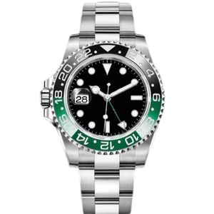 2022 linkshandig nieuw heren gmt horloge 40 mm groen zwart keramiek Sprite cirkel mechanisch automatisch saffier heren heren polshorloge geen bo311s