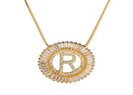 Collier avec lettres en zircon pour hommes et femmes, pendentif avec 26 lettres, cercle, couleur or, ot fashion1193895, 2022