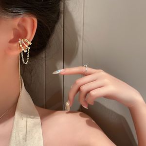 2022 Chaîne longue chaîne Boucles d'oreilles d'oreilles perles d'oreilles perles sans percée de boucles d'oreilles en cristal à or pour femme fille bijoux simples