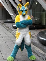 2022 Lange pur husky dog ​​vox mascotte kostuum fursuit Halloween Furry Suit cartoon outfits feestverkleden