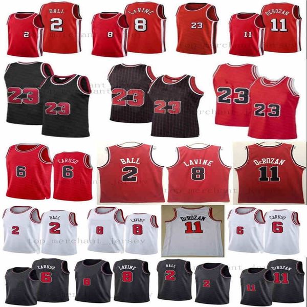 2022 Lonzo 2 Ball DeMar 11 DeRozan Camisetas de baloncesto 23 Zach 8 LaVine Jersey Alex 6 Caruso Hombres Camiseta 75 Aniversario