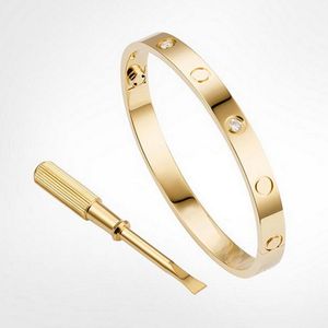 2022 Love Screw bangle carter Armband Designer Armbanden Luxe Sieraden Dames Bangle Accessoires Titanium Staal Legering Verguld Nooit vervagen met originele tas