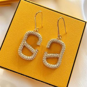 2022 Luxe 18K Or Femmes Hoop Boucles d'oreilles Lady Bijoux Boucles d'oreilles Designer Diamants Boucles d'oreilles Mode Fête de mariage Bijoux Accesso2485