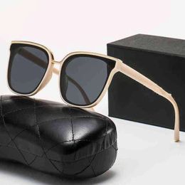 2022 Luxury Brand Channel Slim Sunglasses Square Square Tendy Women's Suncreen Tempérament étranger Polarisé Polarisé Strong 244M