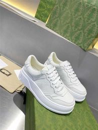 2022 Luxe designer jurk schoenen Nieuwe aas geborduurd wit leer met gladde sneaker wig espadrille platformschoen met originele doos