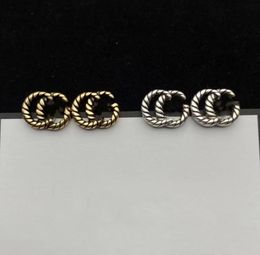 2022 Luxury Designer High Studs Quality Brand Gold en Silver Letters With Diamond Earrings Dames039S Party Weddingspaar Gift1708233
