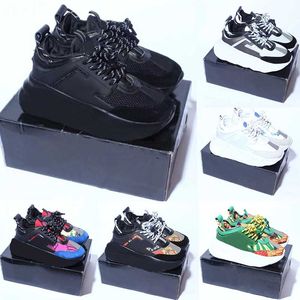 Designer Sneakers Chain Reaction Casual Chaussures Italie Baskets Réfléchissantes Hommes Femmes Sneaker Triple Noir Blanc Multicolore Chaussure En Daim