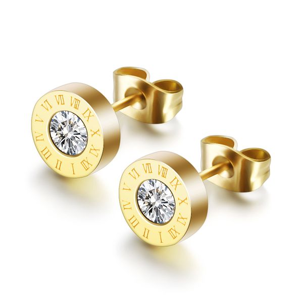 2022 diseñador de lujo mujer moda Stud acero inoxidable amante regalos con diamante alto pulido pendientes de compromiso para Navidad