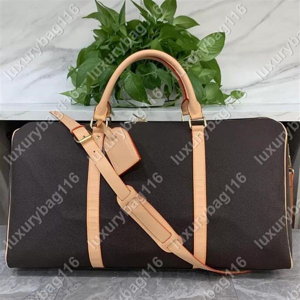 2022 luxe mode hommes femmes haute qualité voyage duffle sacs marque designer bagages sacs à main avec serrure grande capacité sac de sport 53498