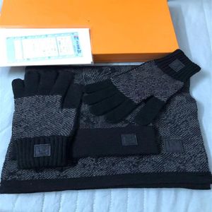 2022 Luxe Gebreide Muts Merk Designer Beanie Mannen En Vrouwen Fit Hoed Kasjmier Brief Leisure Schedel Handschoenen Sjaal Three291Y