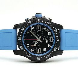 2022 Luxury heren kijken Japan Superquartz Endurance Pro Chronograph 44mm Avenger Hurricane Baby Blue Rubber 1884 Men Watches 229m