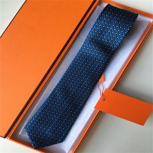 2022 Luxe Cravate Haute Qualité Hommes Lettre 100% Cravate Soie noir bleu Aldult Jacquard Fête Mariage Affaires Tissé Design De Mode Hawaii Cravates Boîte