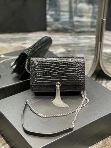 Luxe Designer Lederen Tassen Klassieke Alligator Embossing Kwastje Keten Tas Vrouwen Echte Handtas Crossbody Tas Vro Tote Portemonnee Y15