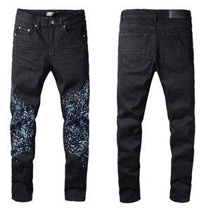 2022 Luxurys Designer Mens Jeans Mode Slim-leg Jeans Five Star Biker Blue Pants Distressed Water Diamond Zebra Stripes Top Qual218R
