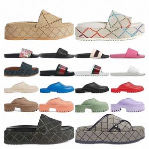 2022 Luxurys Designers Sandals OP81 pour hommes femmes Classic Floral Brocade slides appartements en cuir caoutchouc Plate-forme Flip Flops Gear Bottoms Beach Shoes Loaf d61y #