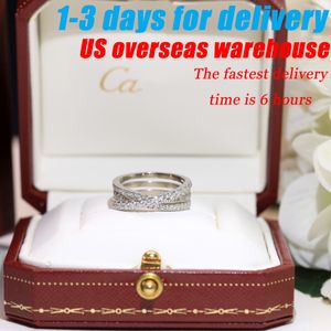 Luxurys Fashion Designers T-Grid Diamond Ring Classic Hollowed Out Rings Cadeau essentiel pour les hommes Femmes Gold et Silver 2 Couleurs