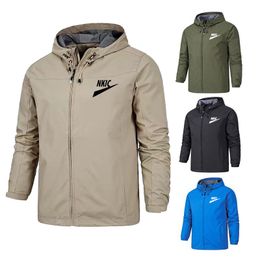 Men Brand Logo Jackets Windscheper Herfst Lange Mouw Casual Sport Brand Zipper Outdoor Waterdichte jas mannelijke kledingjassen uitgegroeid